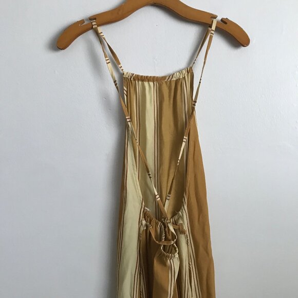 Faithfull The Brand Tuscany Dress Yellow Stripe Midi Womens 2 - Picture 5 of 11